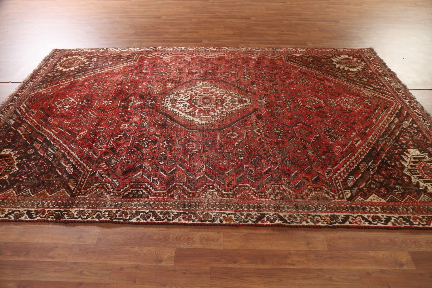 Antique Qashqai Persian Area Rug 6x10