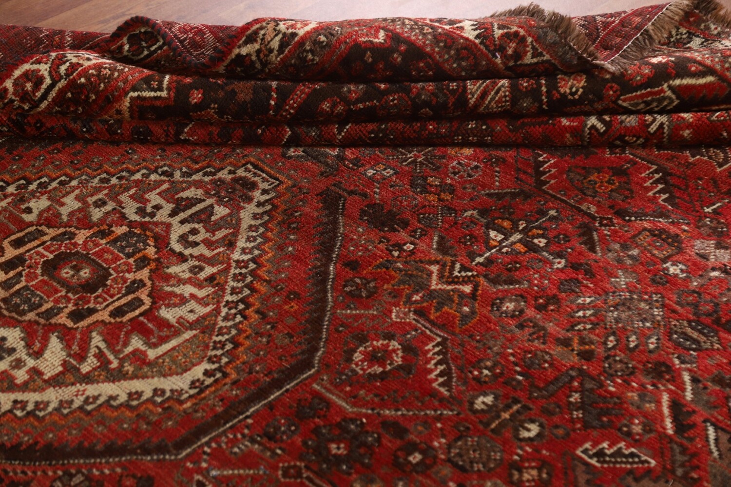 Antique Qashqai Persian Area Rug 6x10