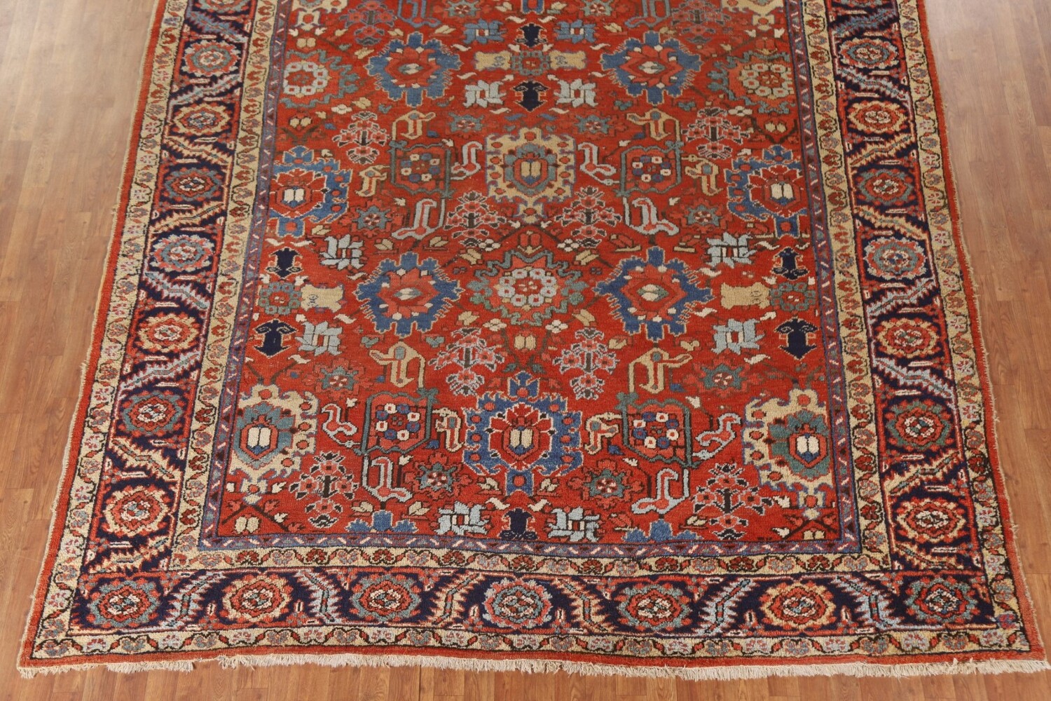 Pre-1900 Vegetable Dye Heriz Serapi Persian Area Rug 9x11