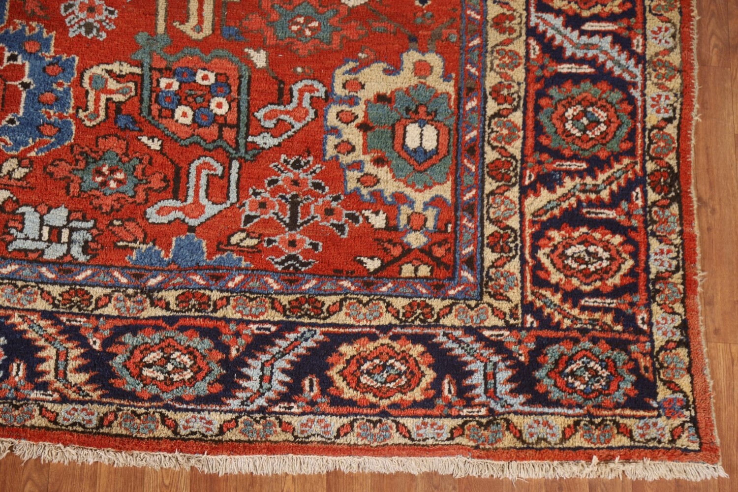Pre-1900 Vegetable Dye Heriz Serapi Persian Area Rug 9x11