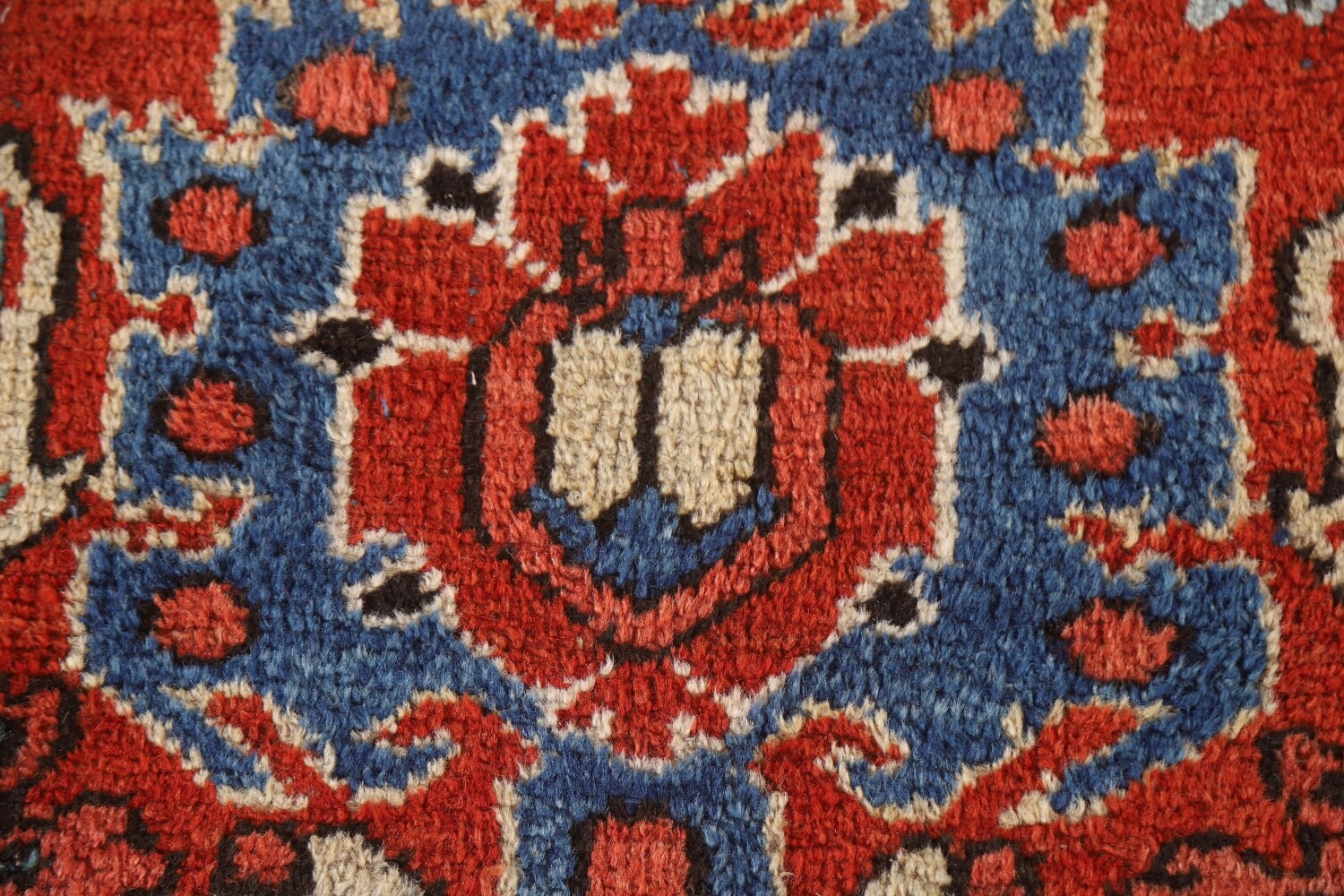 Pre-1900 Vegetable Dye Heriz Serapi Persian Area Rug 9x11
