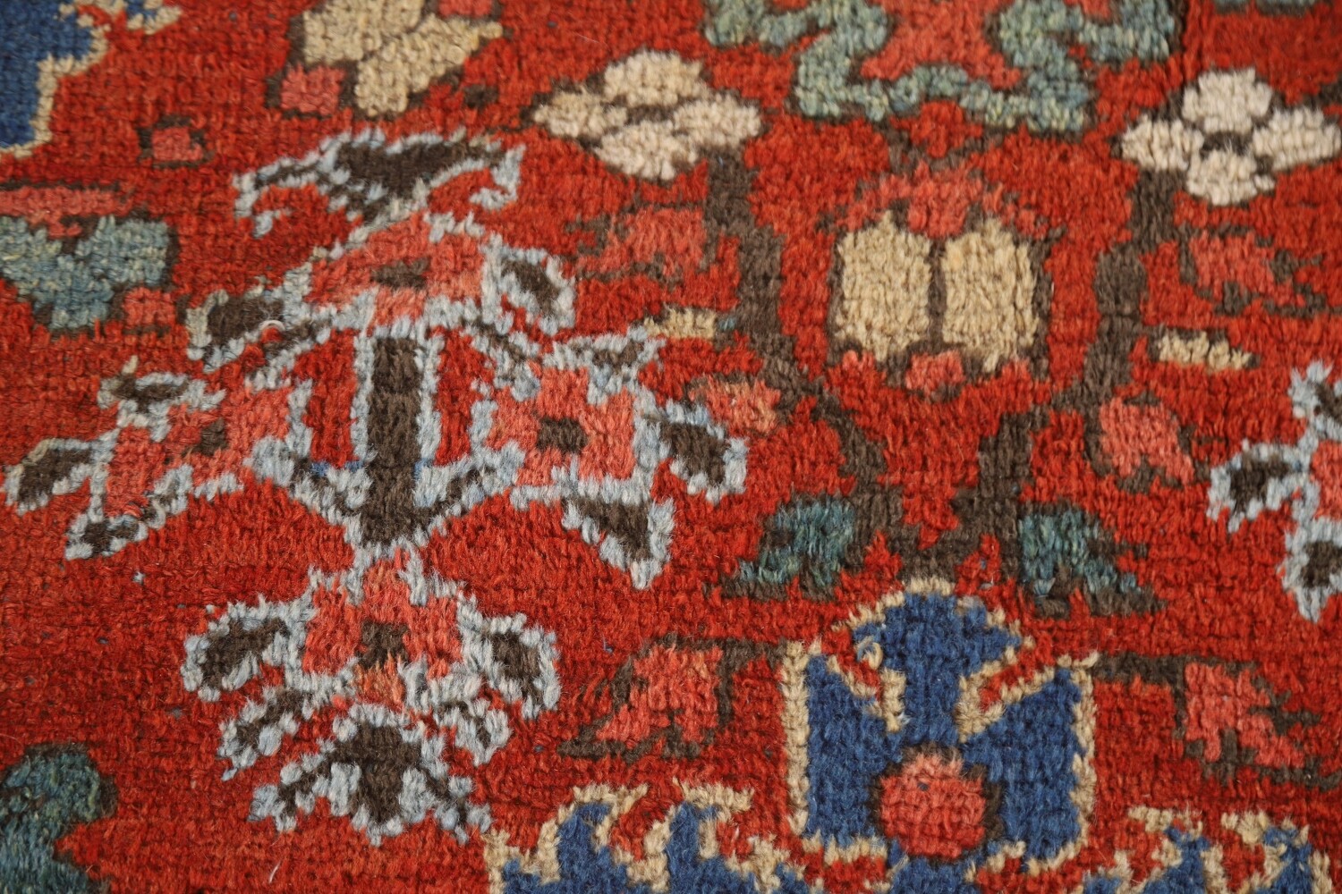 Pre-1900 Vegetable Dye Heriz Serapi Persian Area Rug 9x11