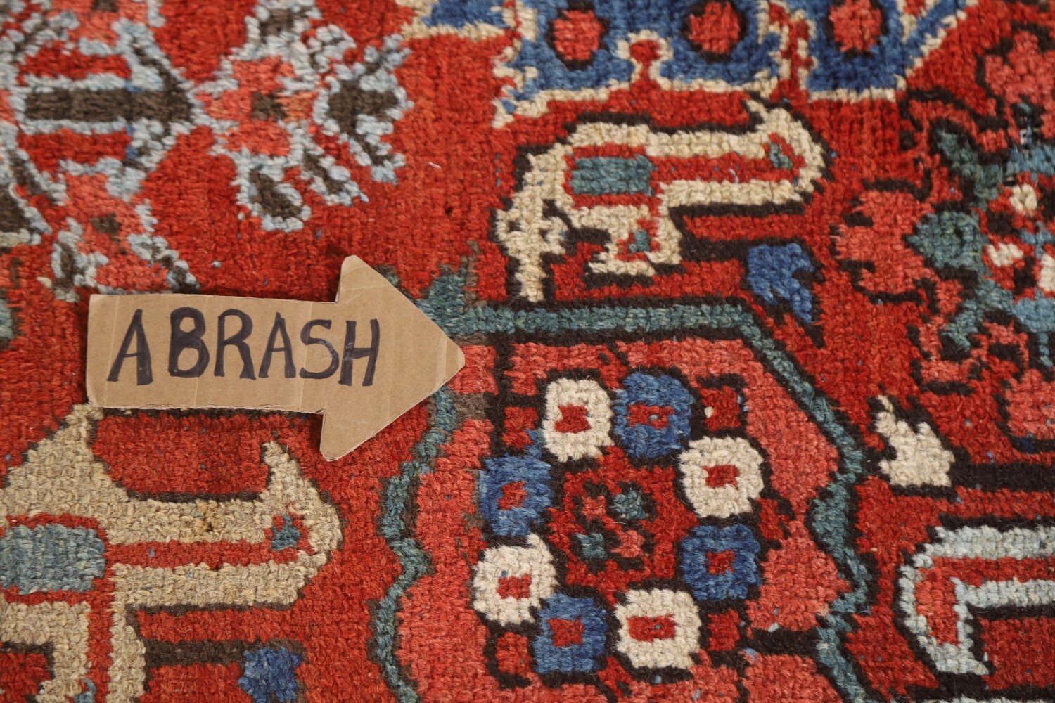 Pre-1900 Vegetable Dye Heriz Serapi Persian Area Rug 9x11