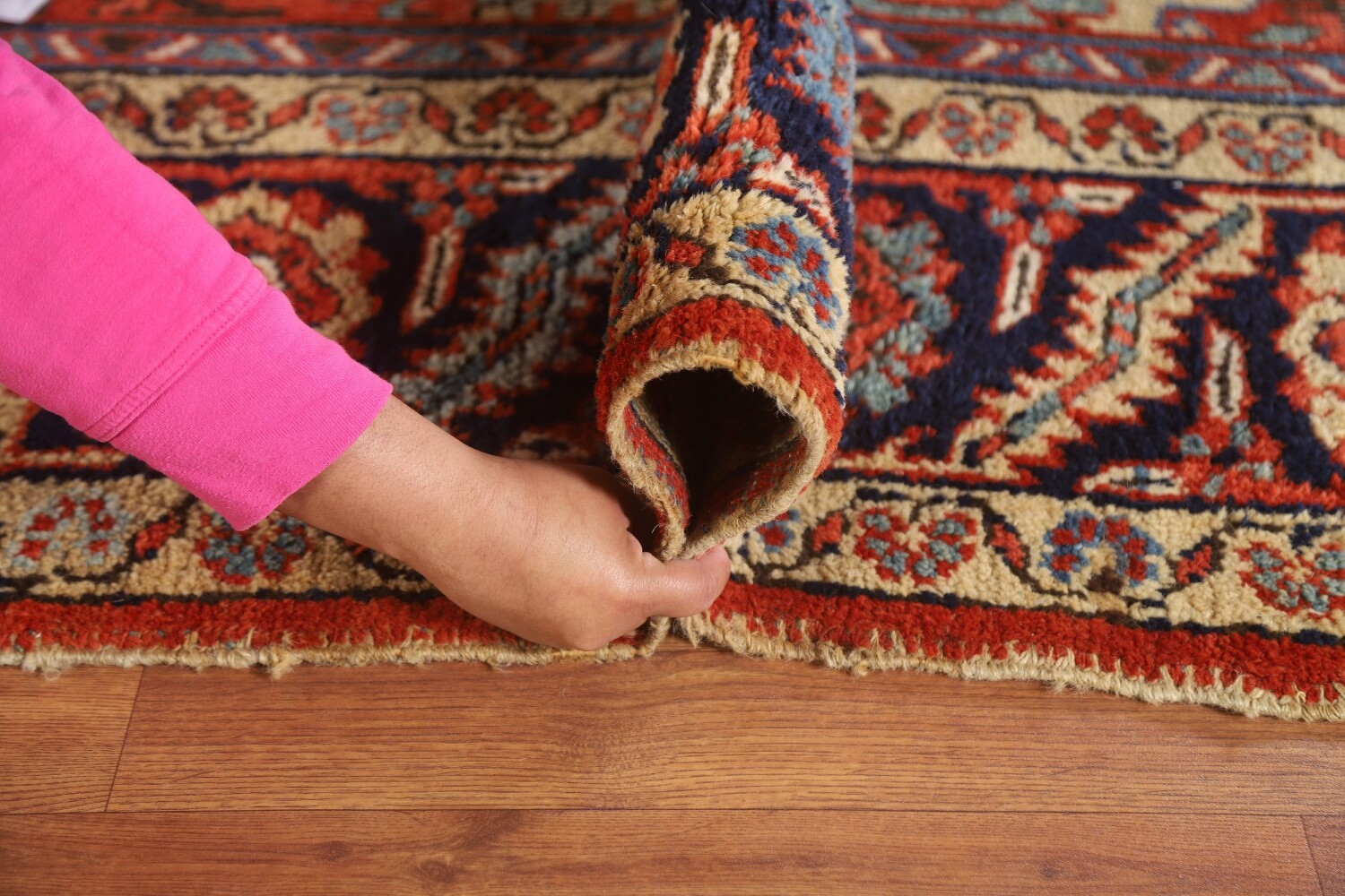 Pre-1900 Vegetable Dye Heriz Serapi Persian Area Rug 9x11