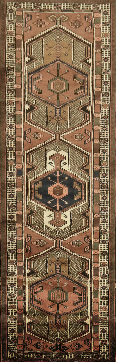 Geometric Ardebil Persian Runner Rug 3x11