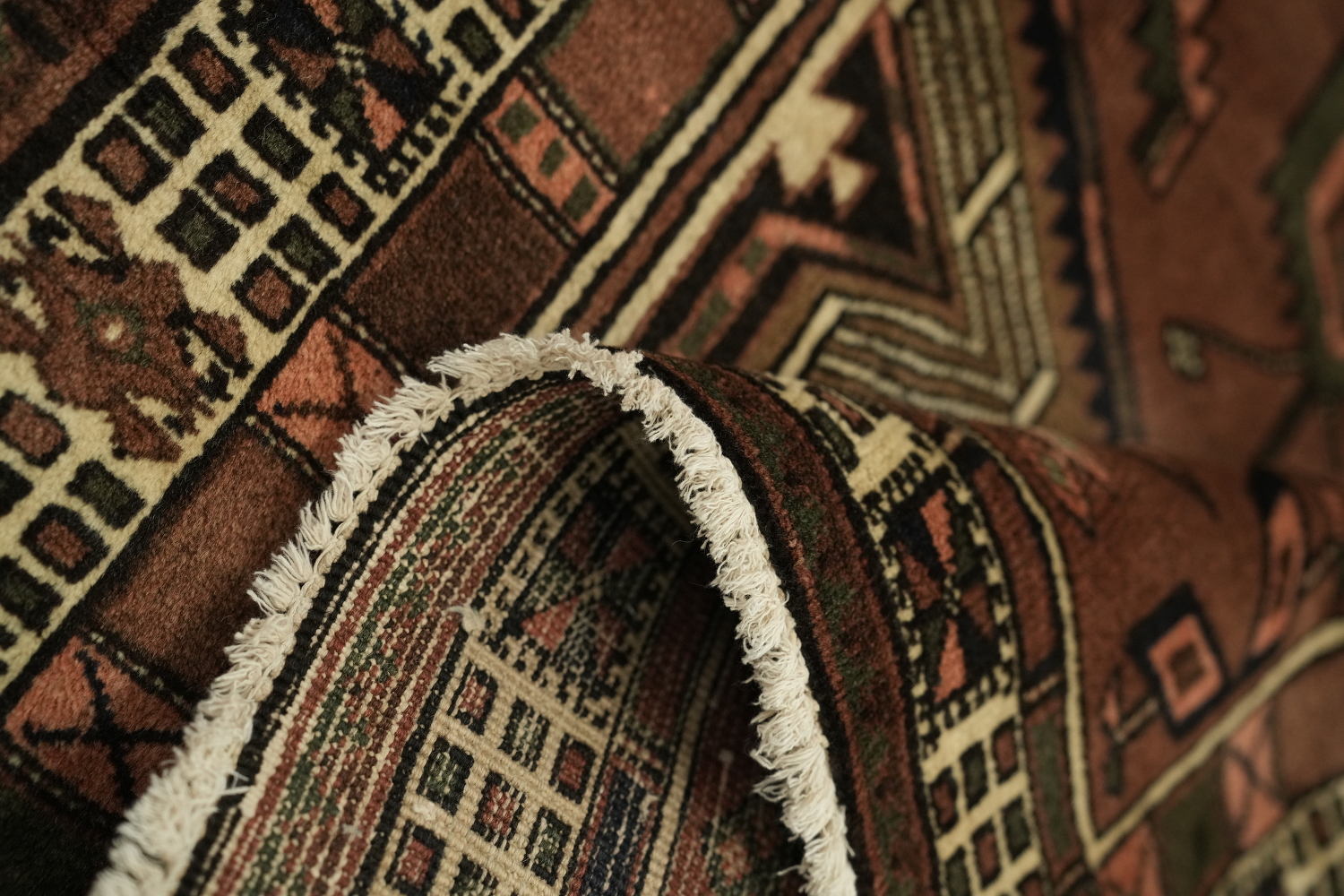 Geometric Ardebil Persian Runner Rug 3x11