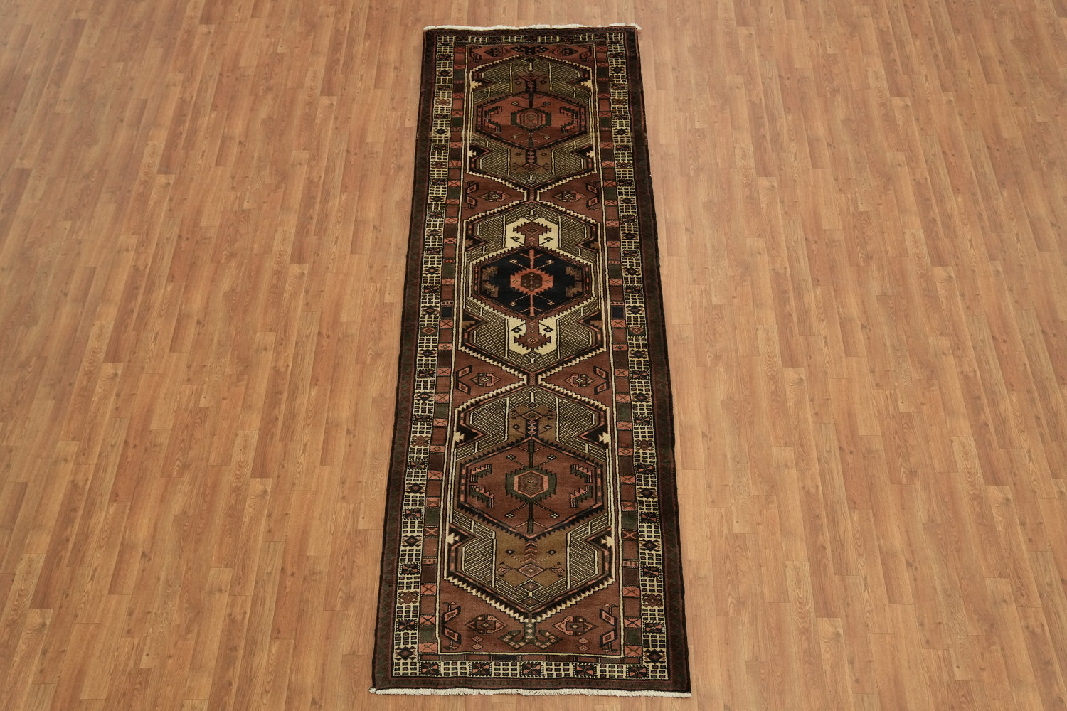 Geometric Ardebil Persian Runner Rug 3x11
