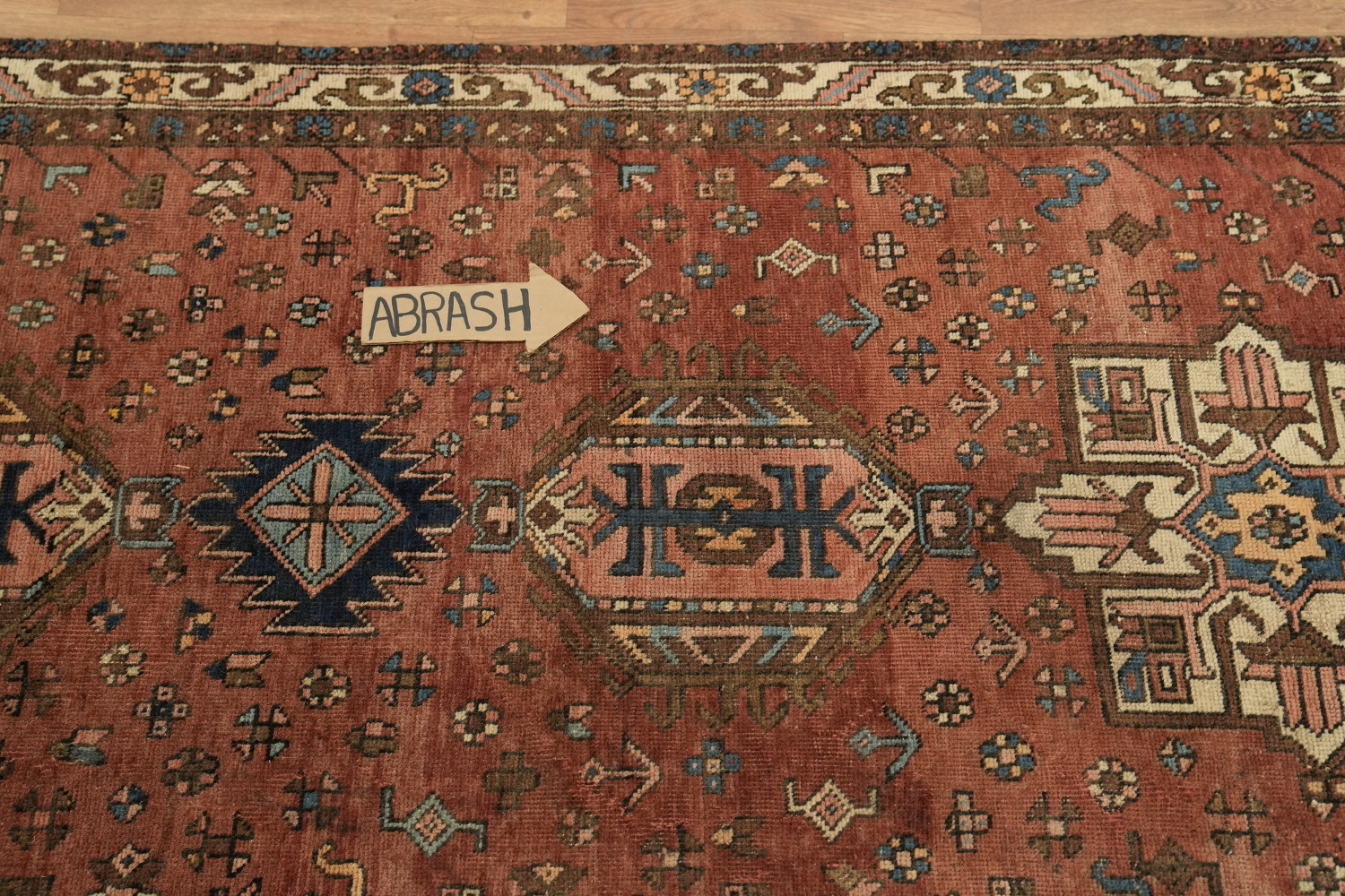 Vintage Wool Heriz Persian Runner Rug 4x11