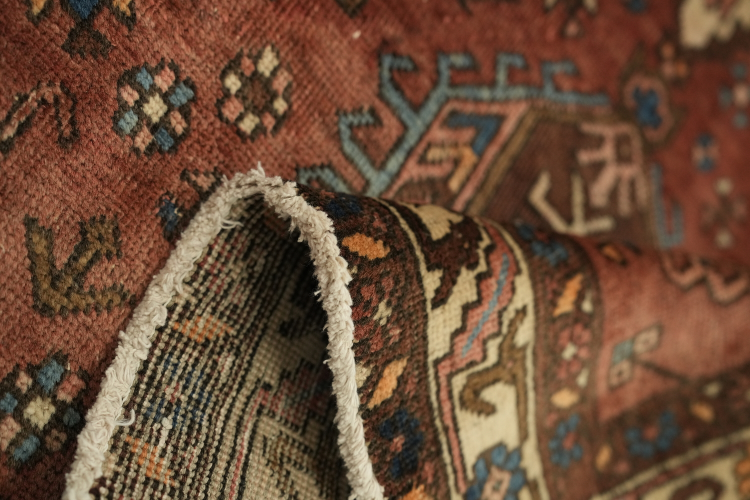 Vintage Wool Heriz Persian Runner Rug 4x11
