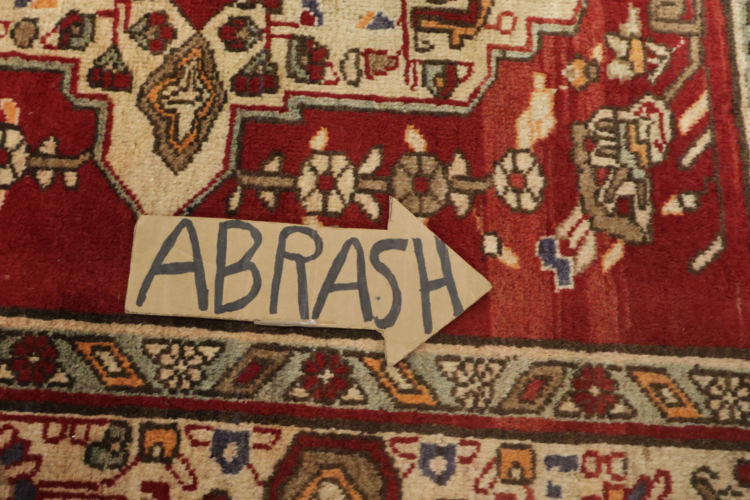 Geometric Red Tabriz Persian Runner Rug 4x13