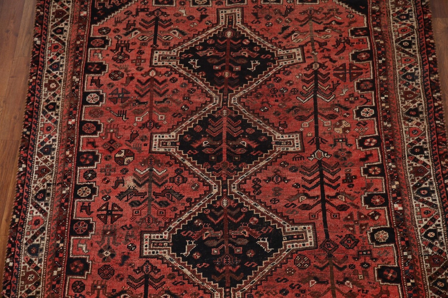 Antique Tribal Qashqai Persian Rug 5x6
