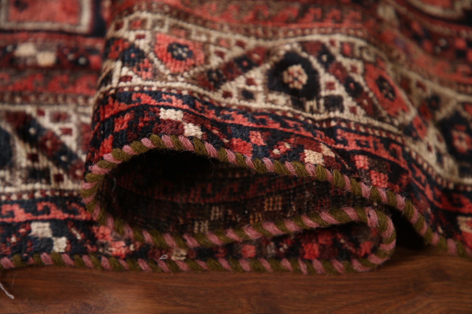 Antique Tribal Qashqai Persian Rug 5x6