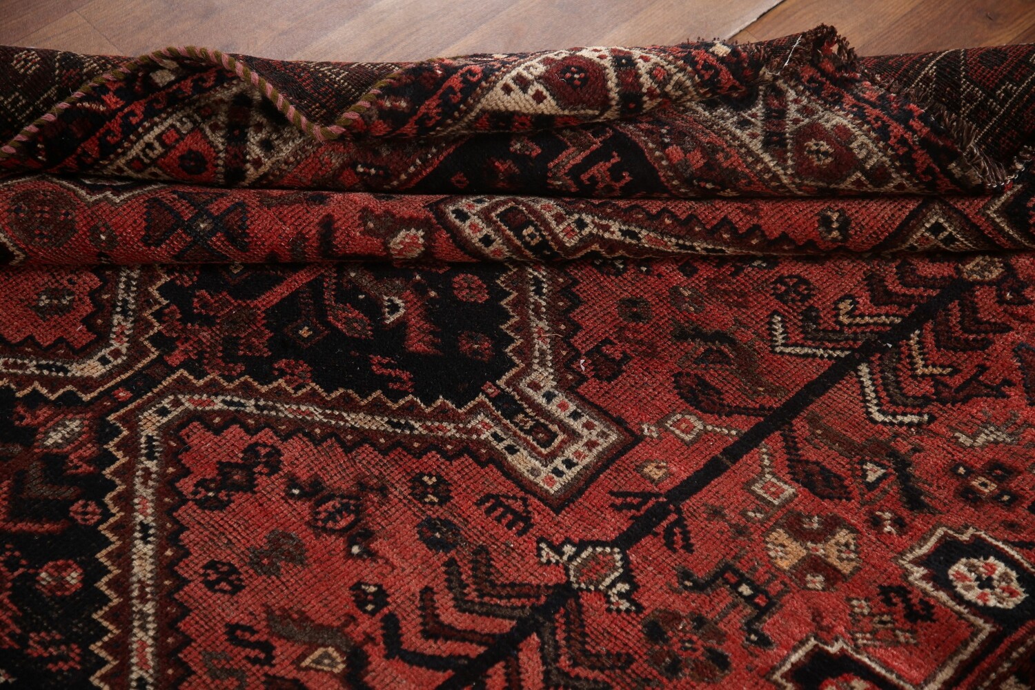 Antique Tribal Qashqai Persian Rug 5x6