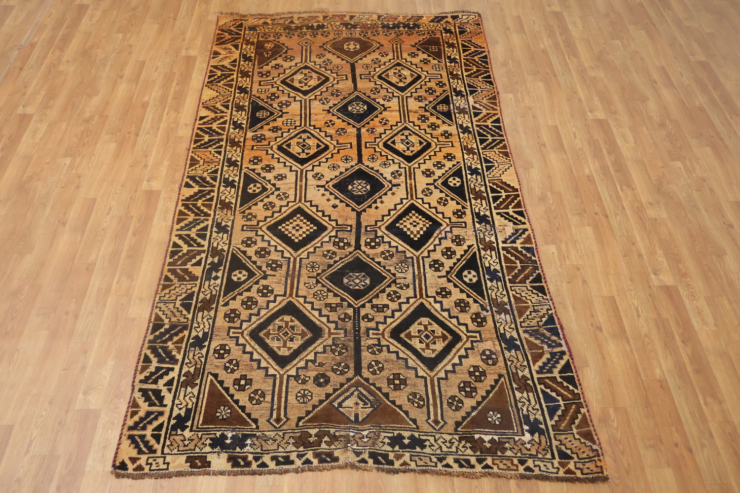 Geometric Wool Qashqai Persian Area Rug 5x9