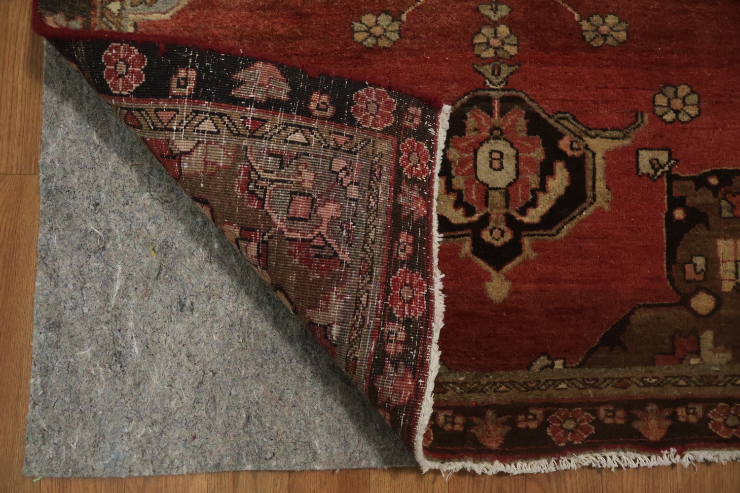 Pink Geometric Heriz Persian Runner Rug 3x13
