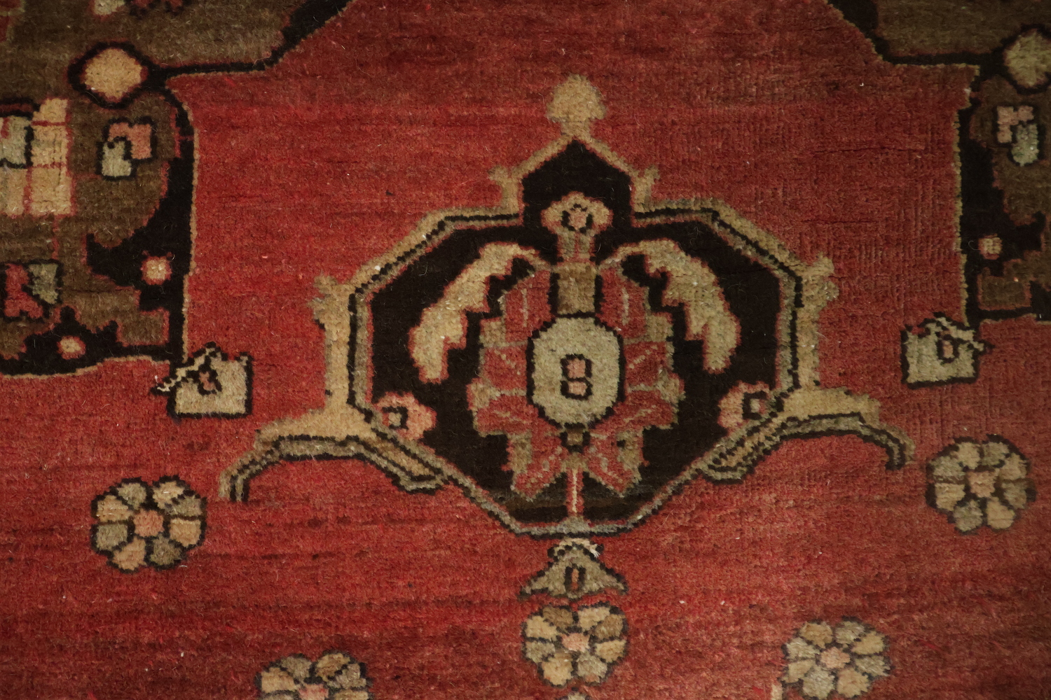 Pink Geometric Heriz Persian Runner Rug 3x13