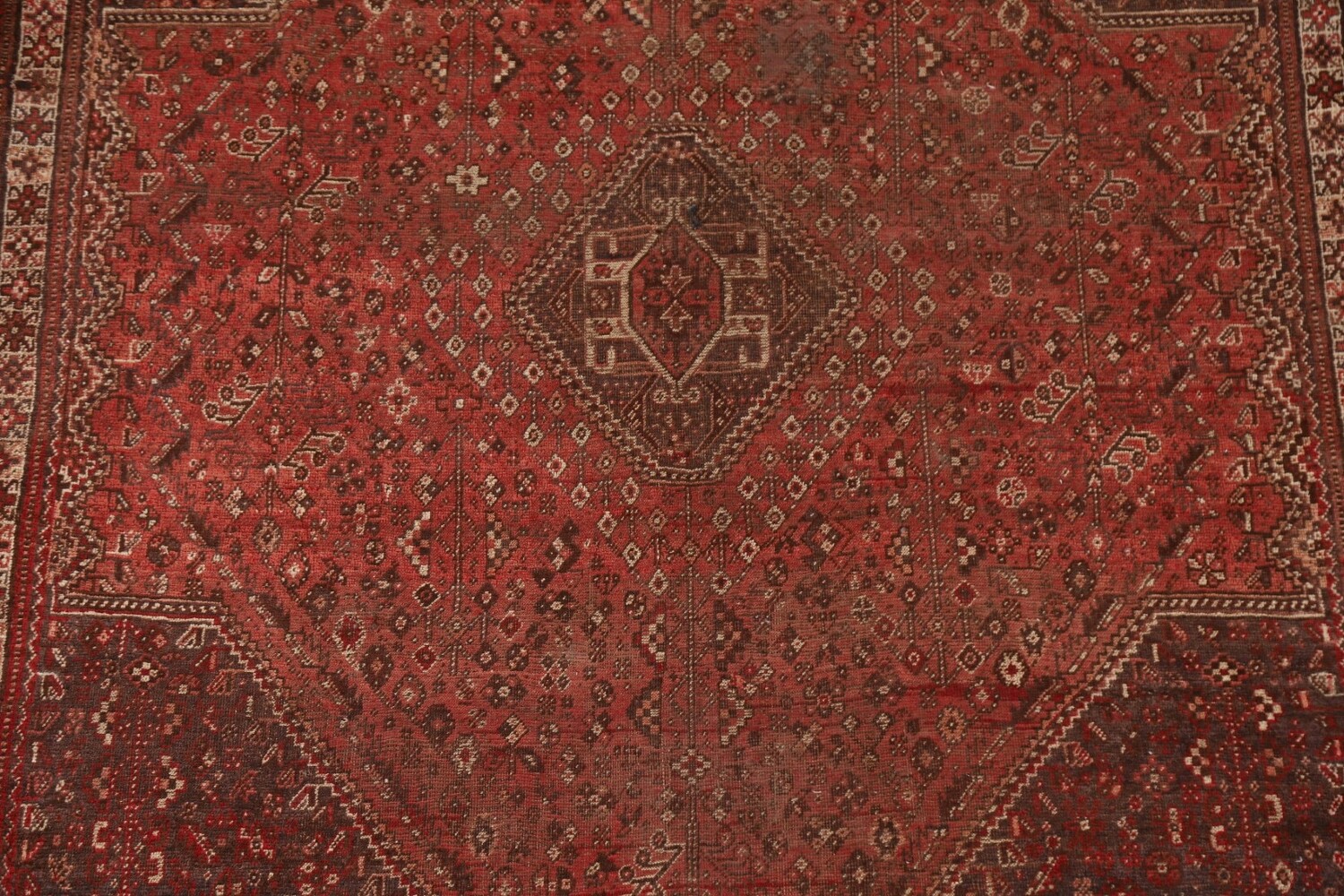 Pre-1900 Antique Qashqai Vegetable Dye Persian Rug 6x8