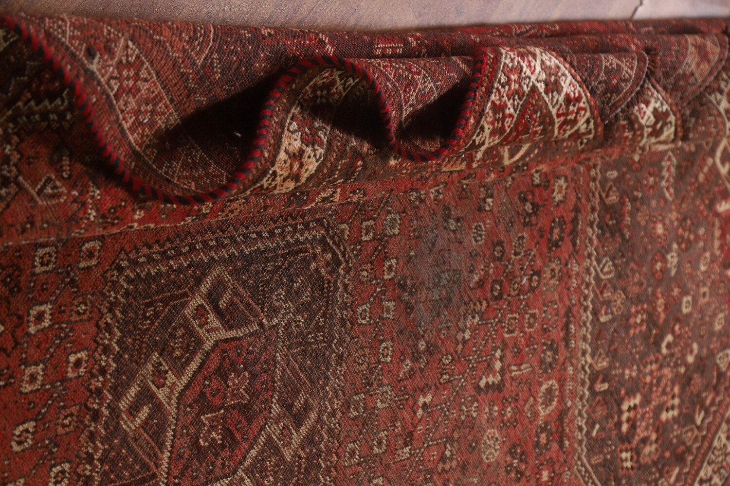 Pre-1900 Antique Qashqai Vegetable Dye Persian Rug 6x8