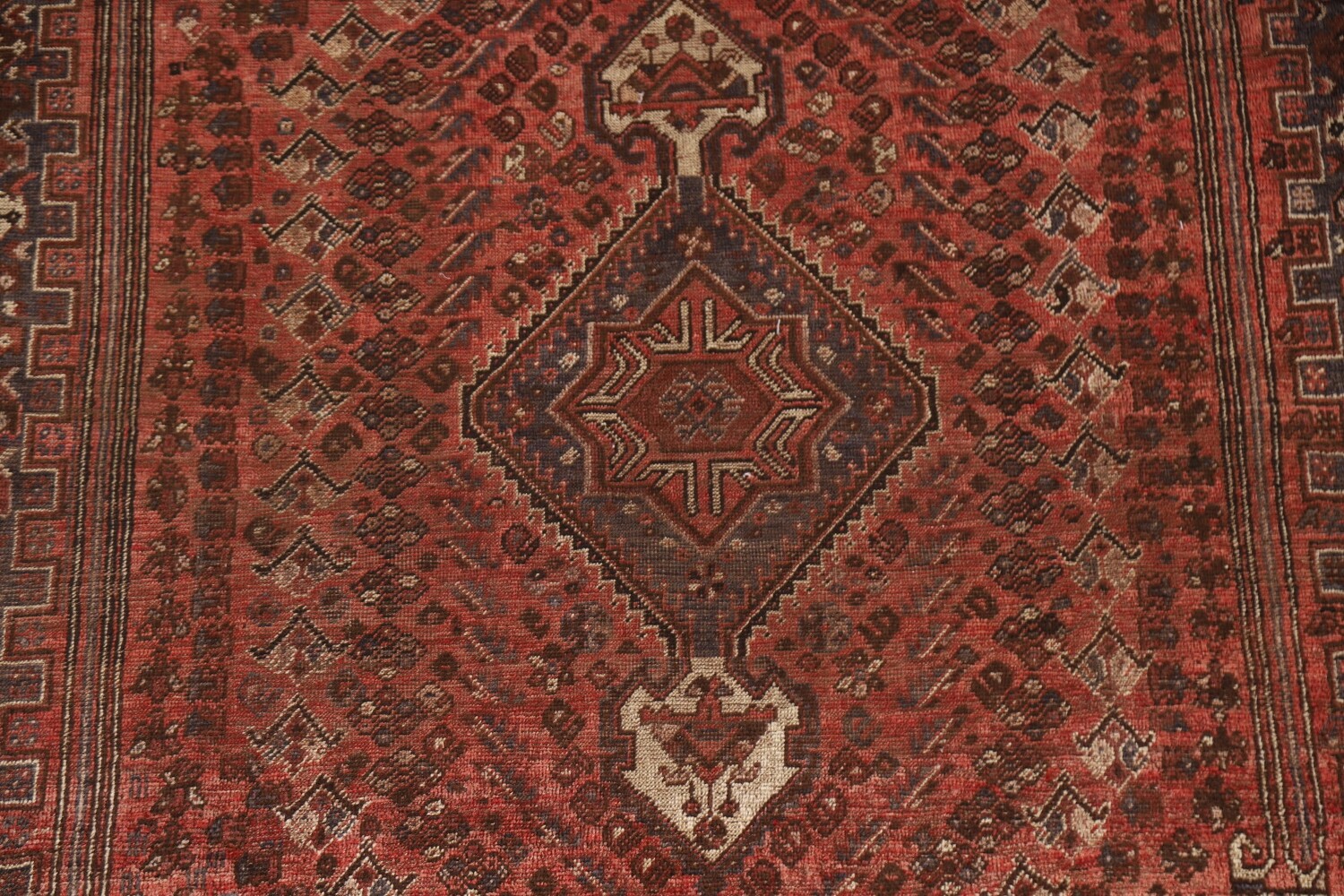 Vegetable Dye Antique Qashqai Persian Area Rug 6x9