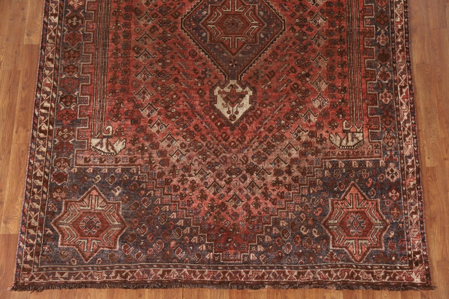 Vegetable Dye Antique Qashqai Persian Area Rug 6x9