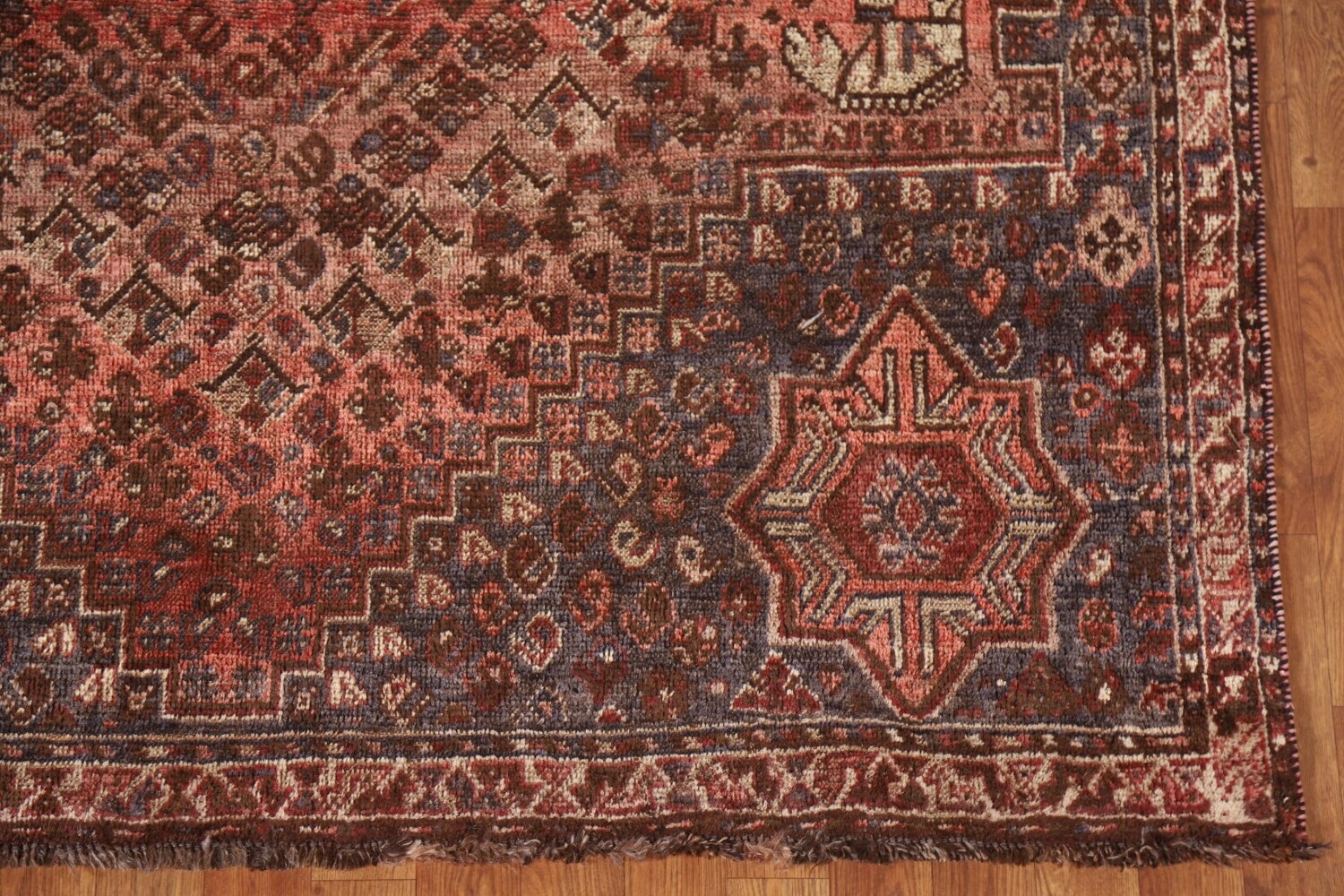 Vegetable Dye Antique Qashqai Persian Area Rug 6x9