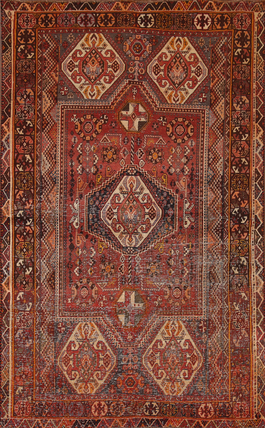 Antique Shiraz Persian Area Rug 5x8