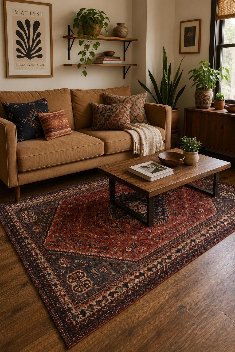 Tribal Vintage Shiraz Persian Area Rug 5x9