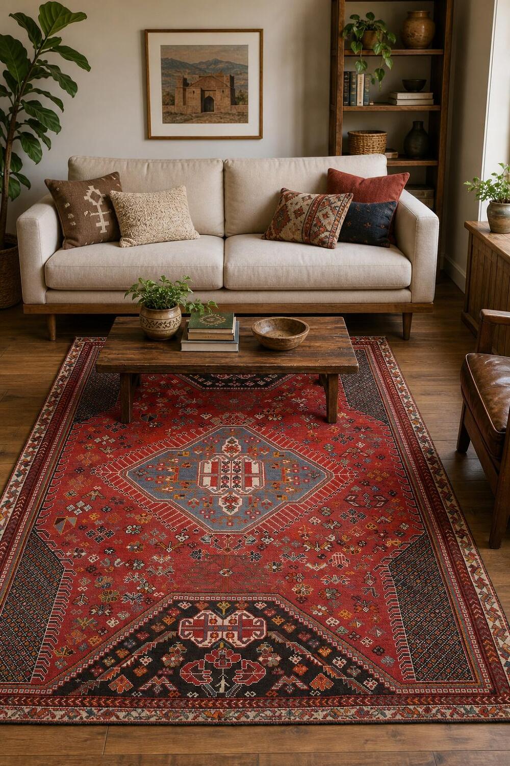 Vegetable Dye Shiraz Persian Area Rug 5x9