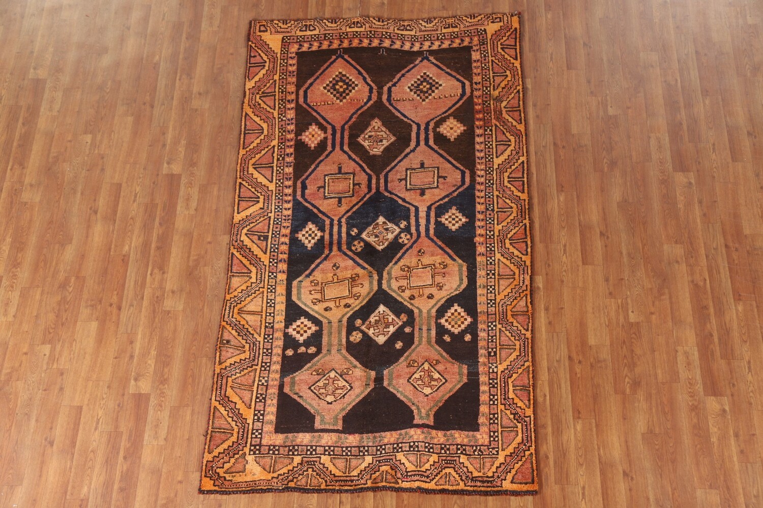Geometric Wool Lori Antique Persian Rug 4x7