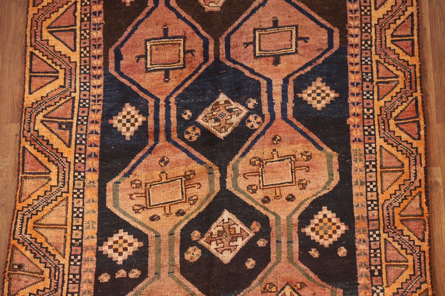 Geometric Wool Lori Antique Persian Rug 4x7