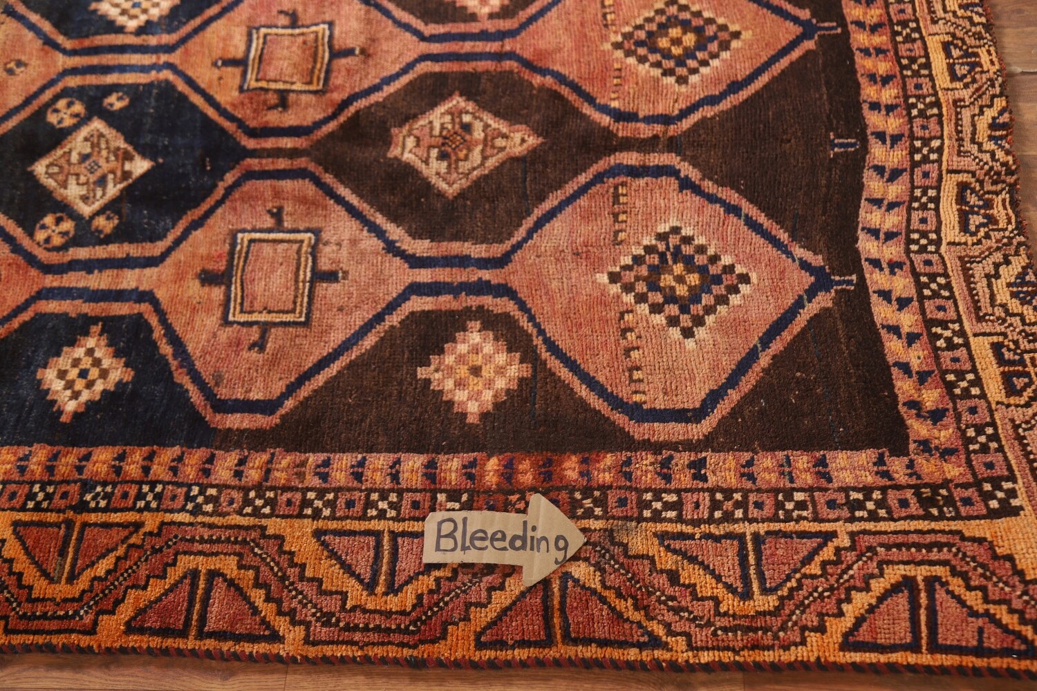 Geometric Wool Lori Antique Persian Rug 4x7