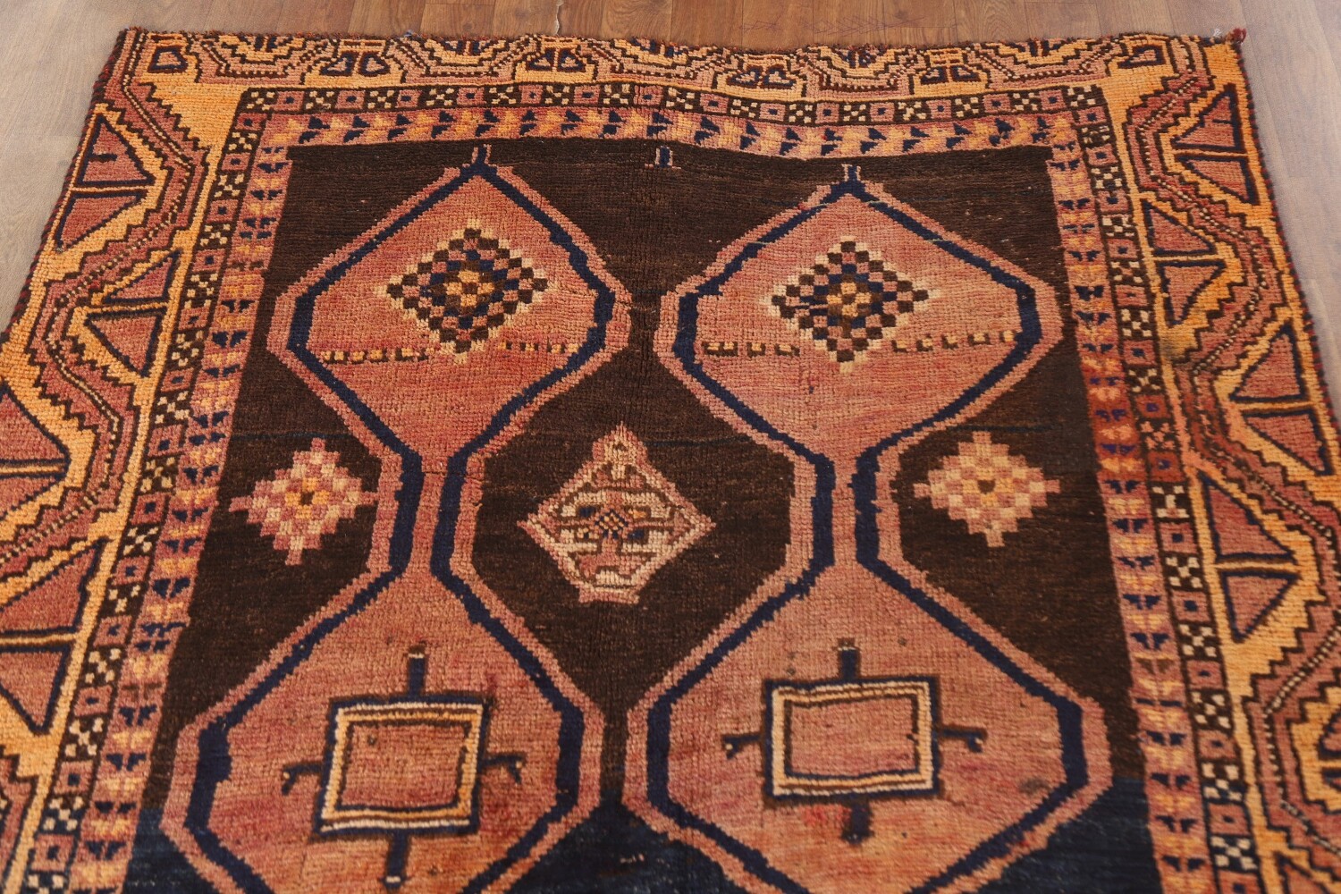 Geometric Wool Lori Antique Persian Rug 4x7