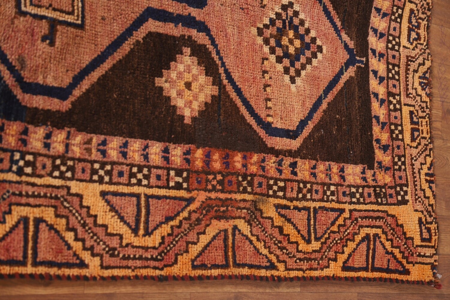 Geometric Wool Lori Antique Persian Rug 4x7