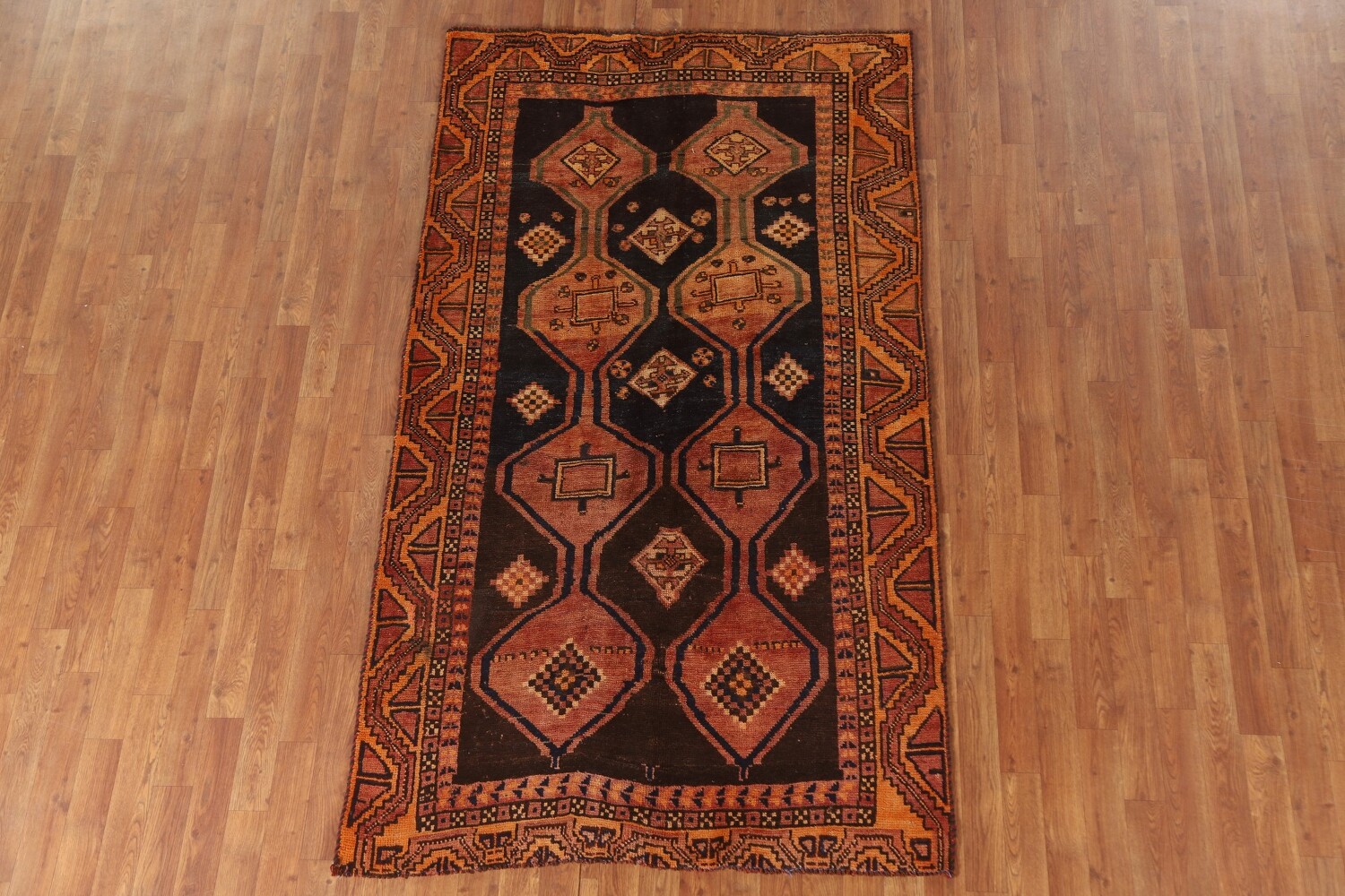 Geometric Wool Lori Antique Persian Rug 4x7