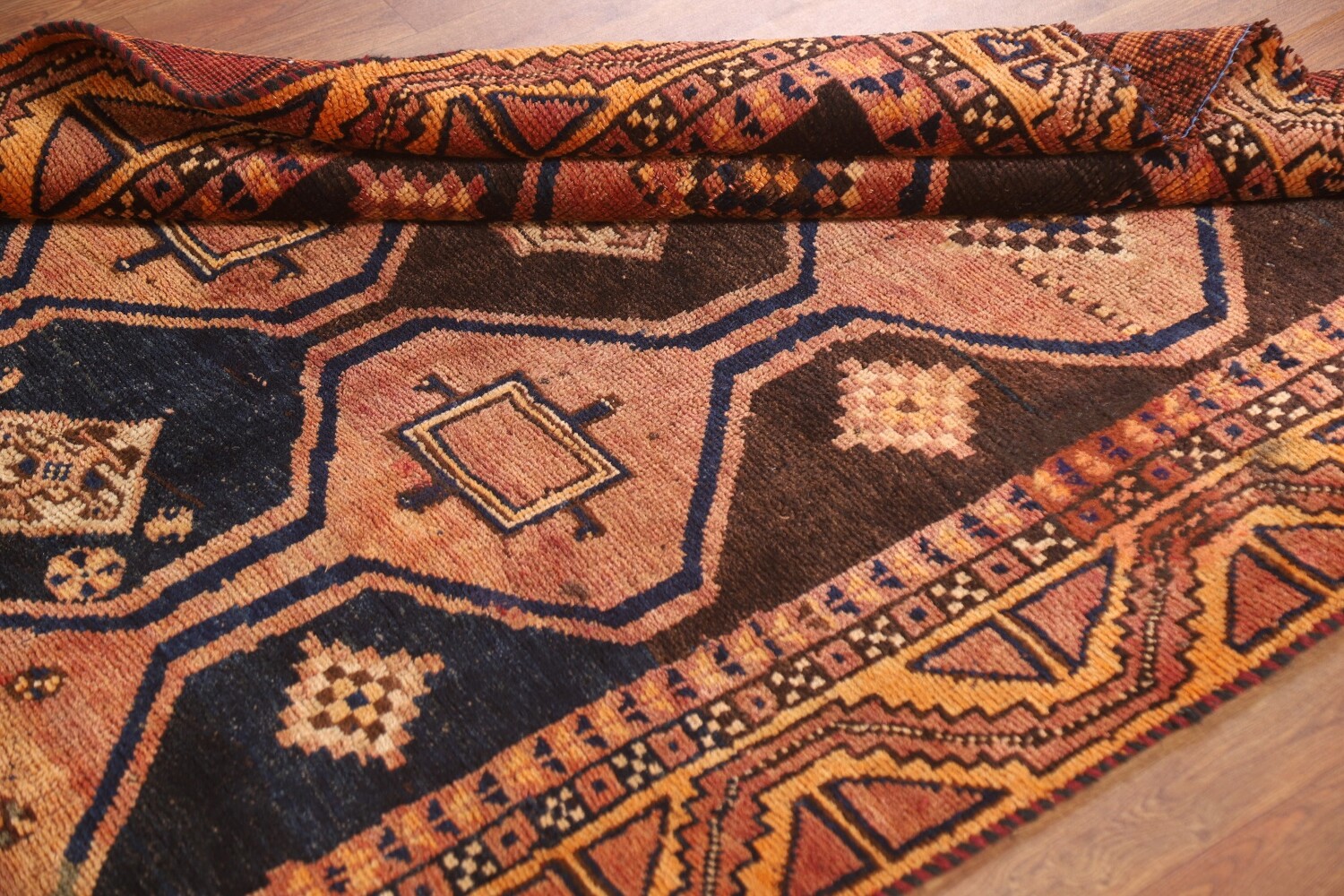 Geometric Wool Lori Antique Persian Rug 4x7