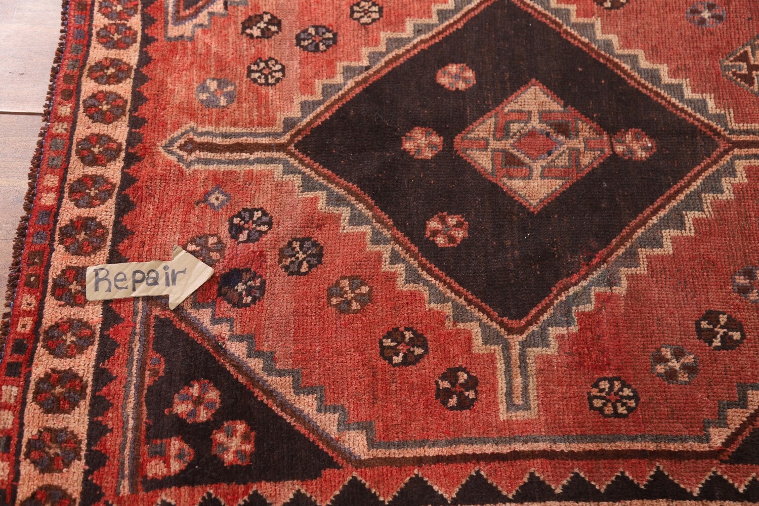 Antique Wool Lori Persian Runner Rug 4x9