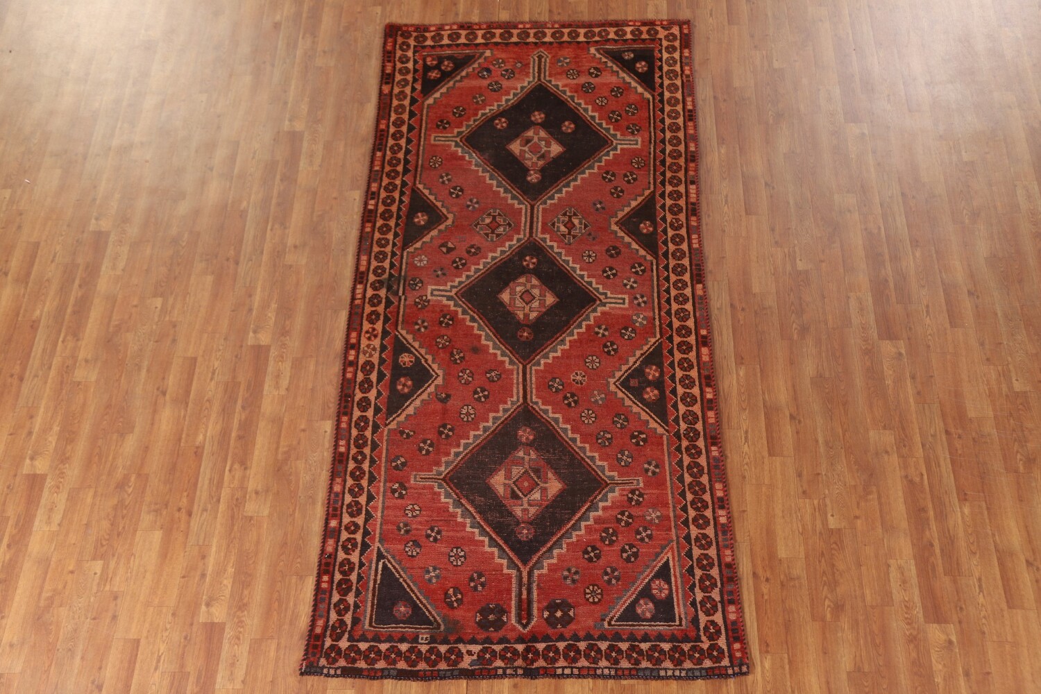 Antique Wool Lori Persian Runner Rug 4x9