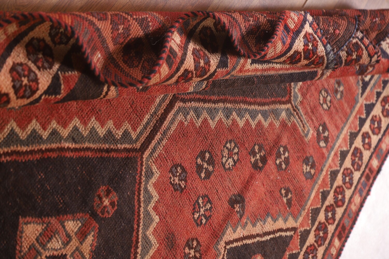 Antique Wool Lori Persian Runner Rug 4x9