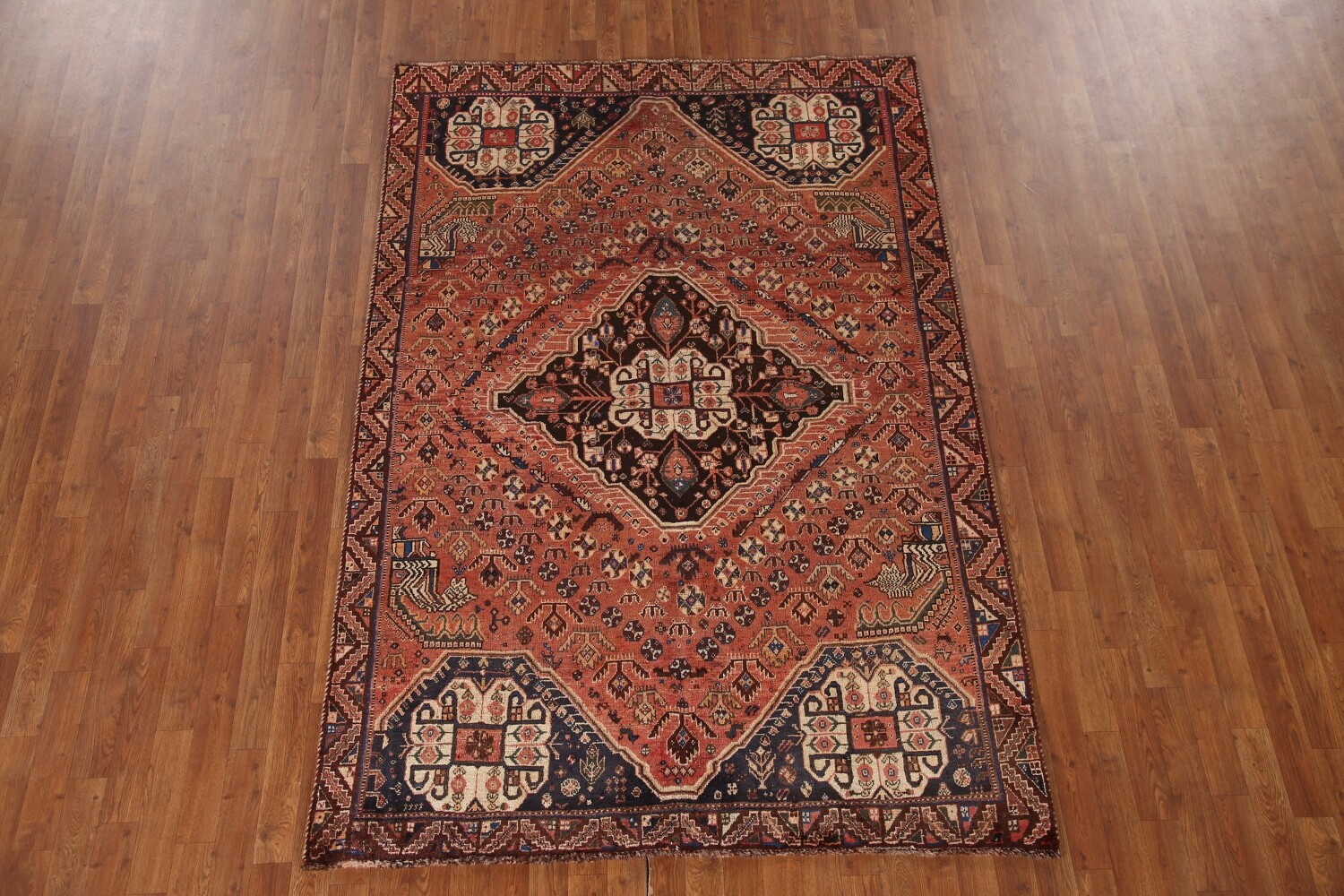 Antique Vegetable Dye Shiraz Persian Area Rug 5x8