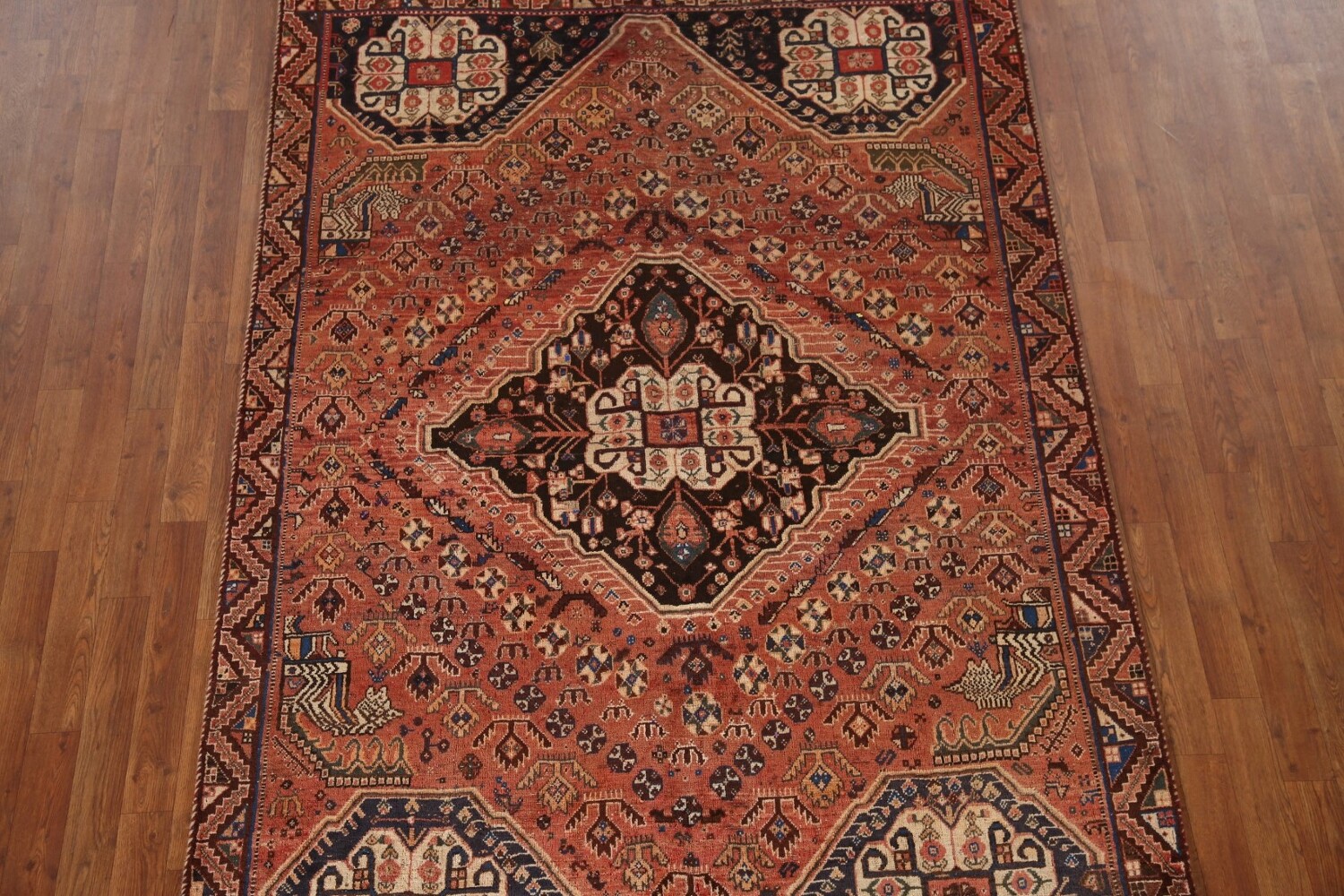 Antique Vegetable Dye Shiraz Persian Area Rug 5x8