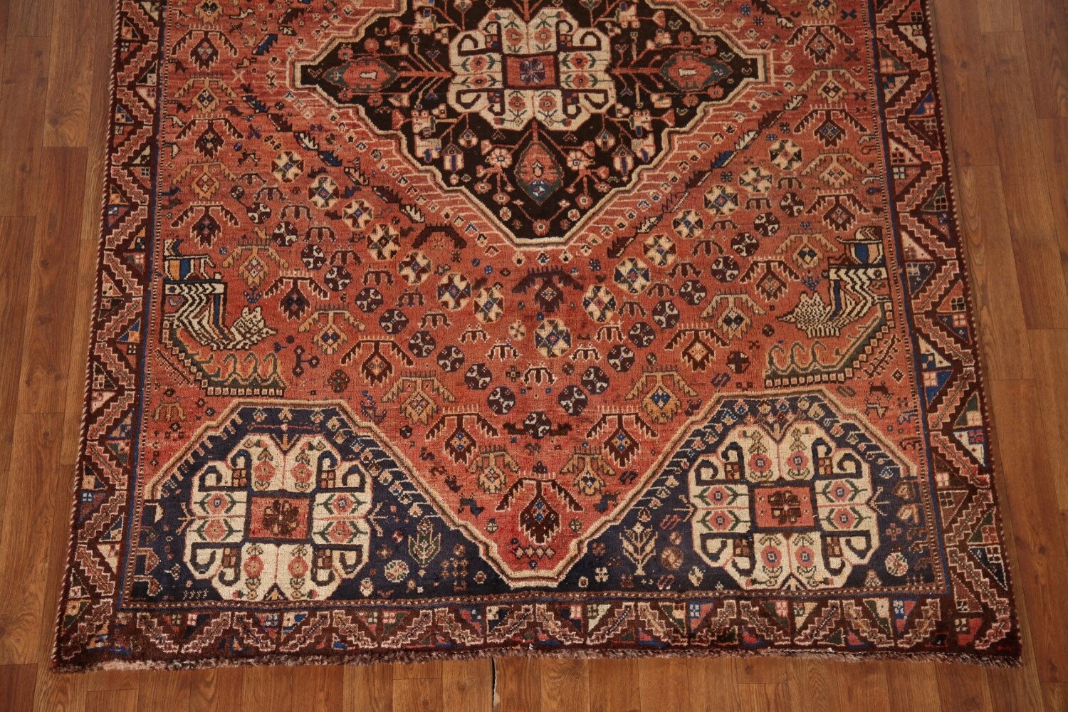 Antique Vegetable Dye Shiraz Persian Area Rug 5x8