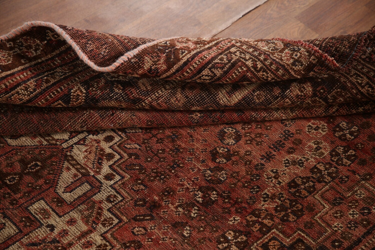 Antique Qashqai Persian Area Rug 5x8