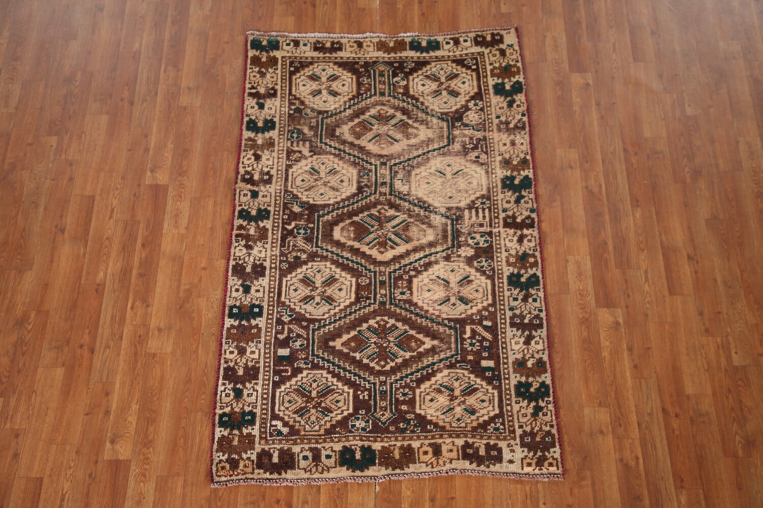 Pre-1900 Antique Tribal Qashqai Persian Rug 4x6