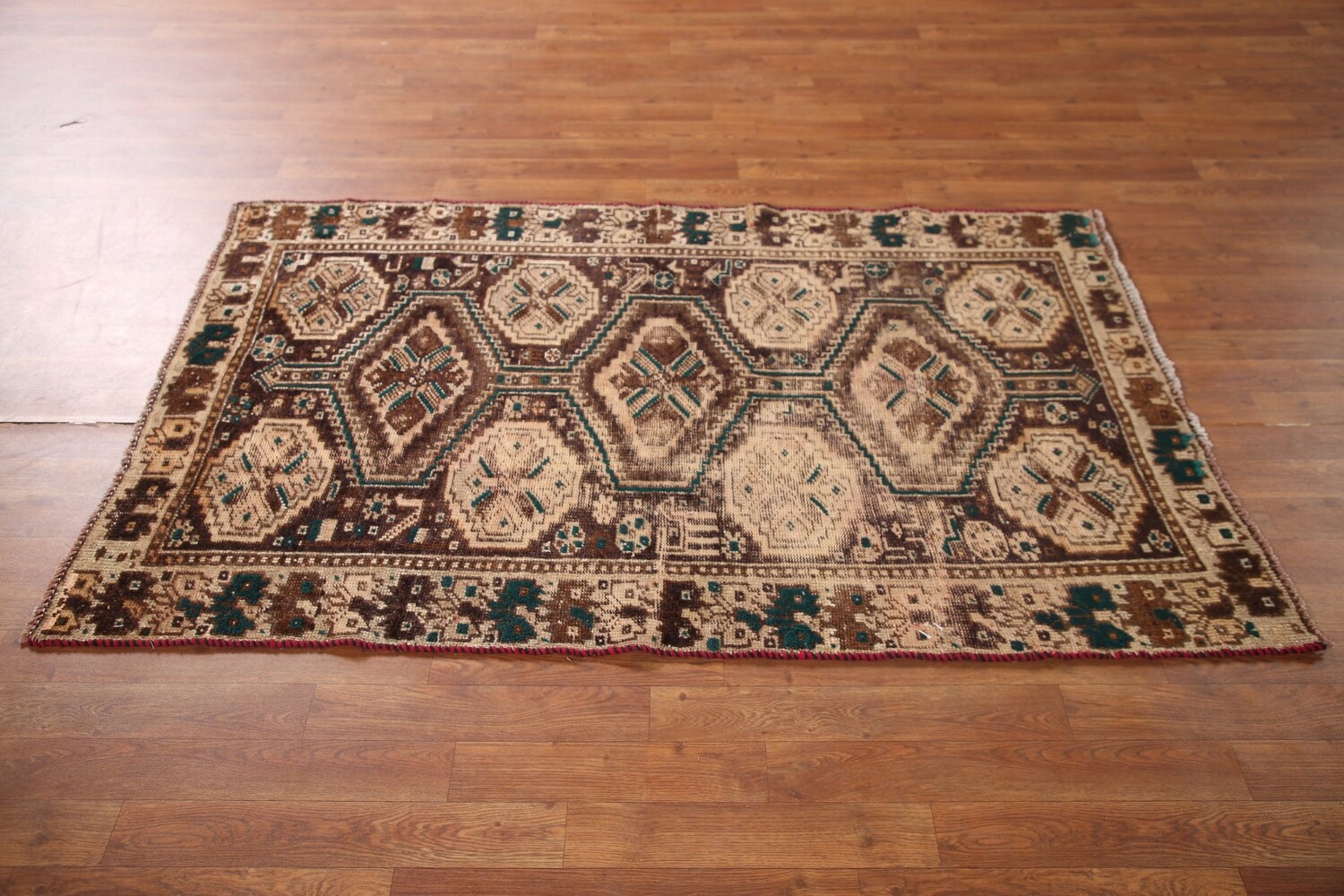 Pre-1900 Antique Tribal Qashqai Persian Rug 4x6