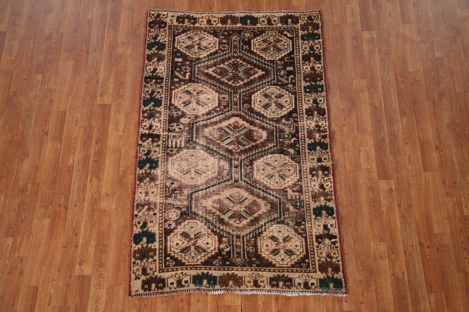 Pre-1900 Antique Tribal Qashqai Persian Rug 4x6