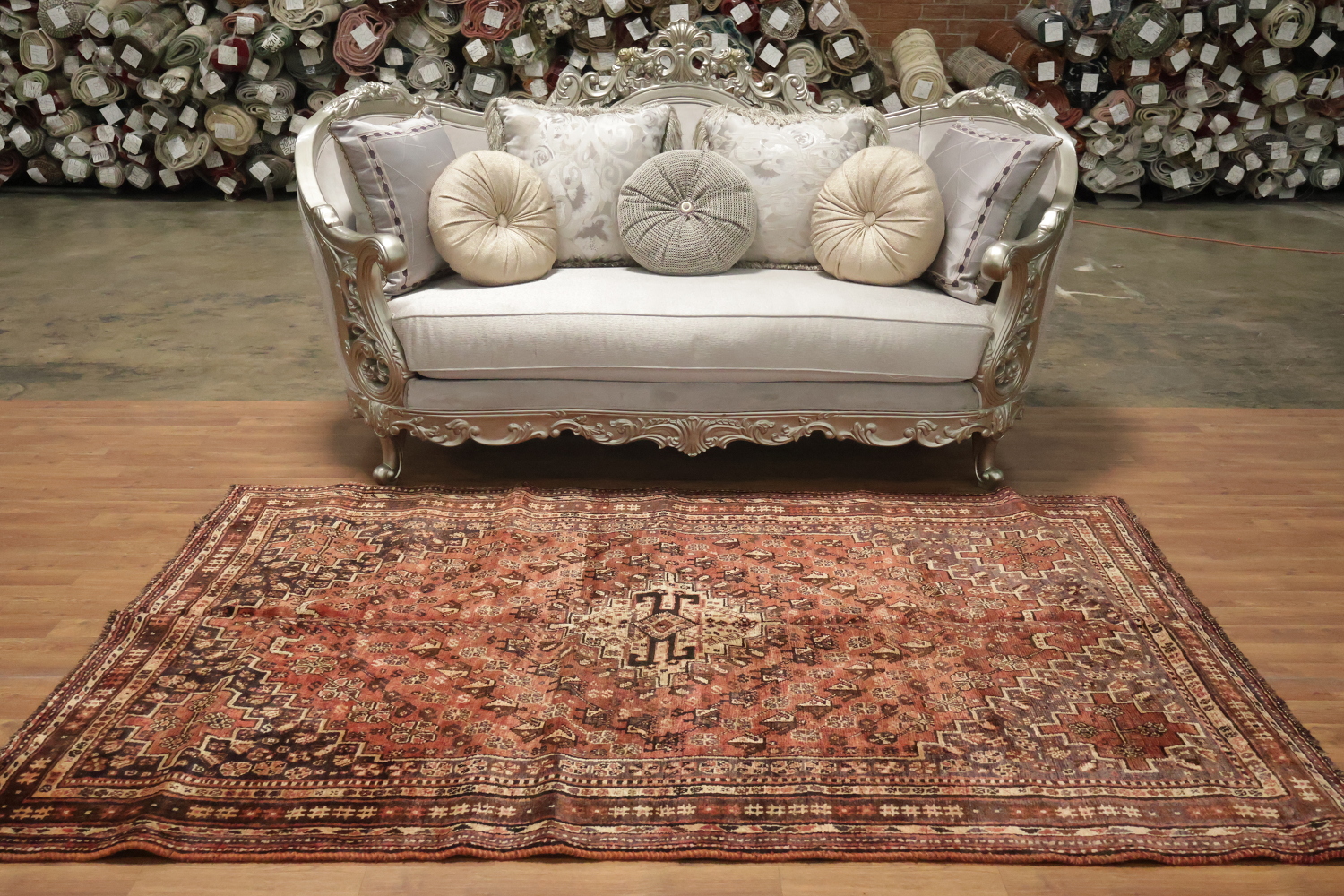 Vintage Wool Qashqai Persian Area Rug 5x8