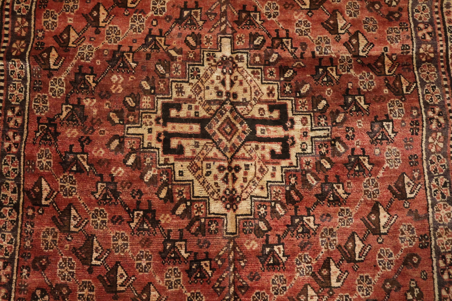 Vintage Wool Qashqai Persian Area Rug 5x8
