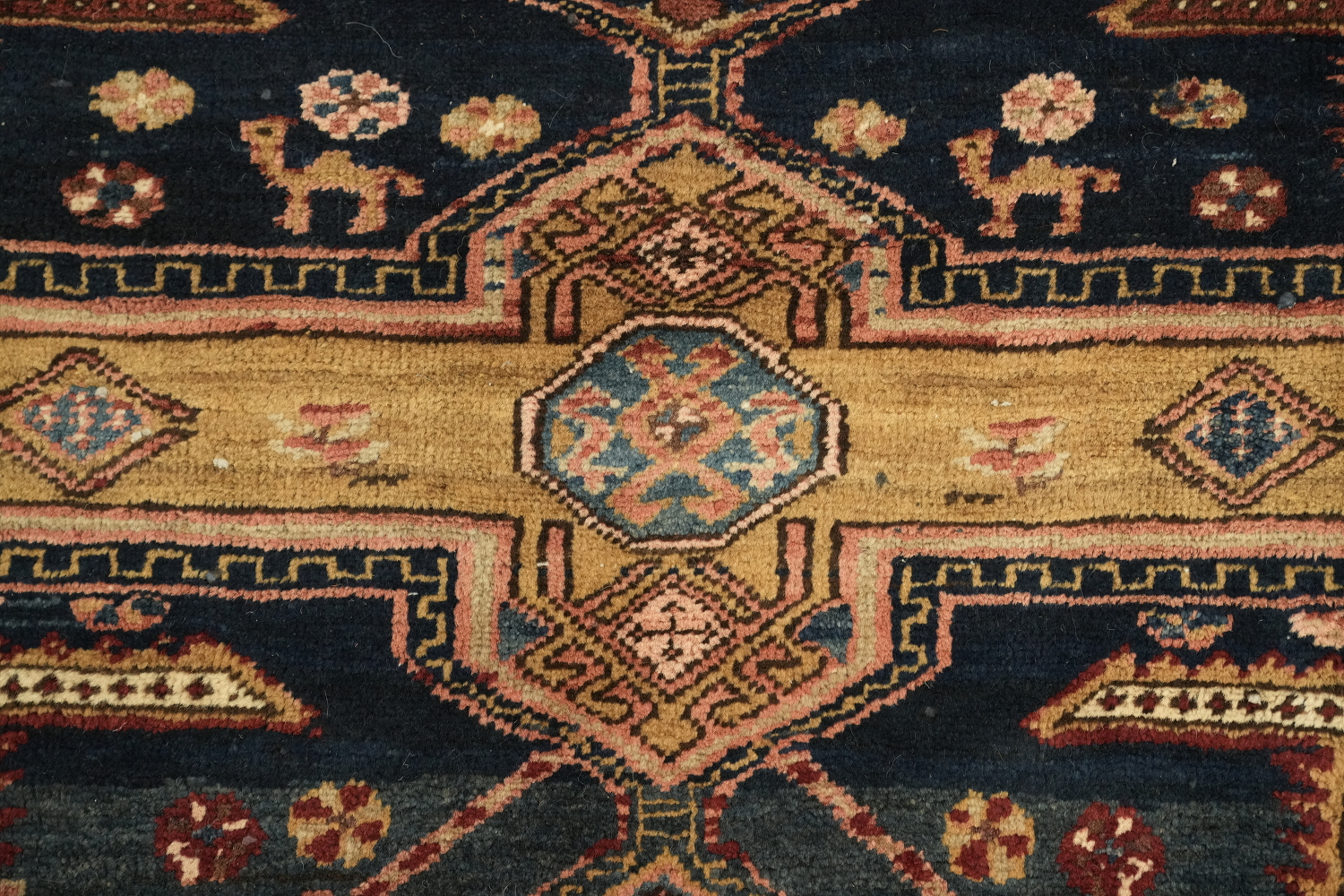 Navy Blue Meshkin Persian Runner Rug 4x10
