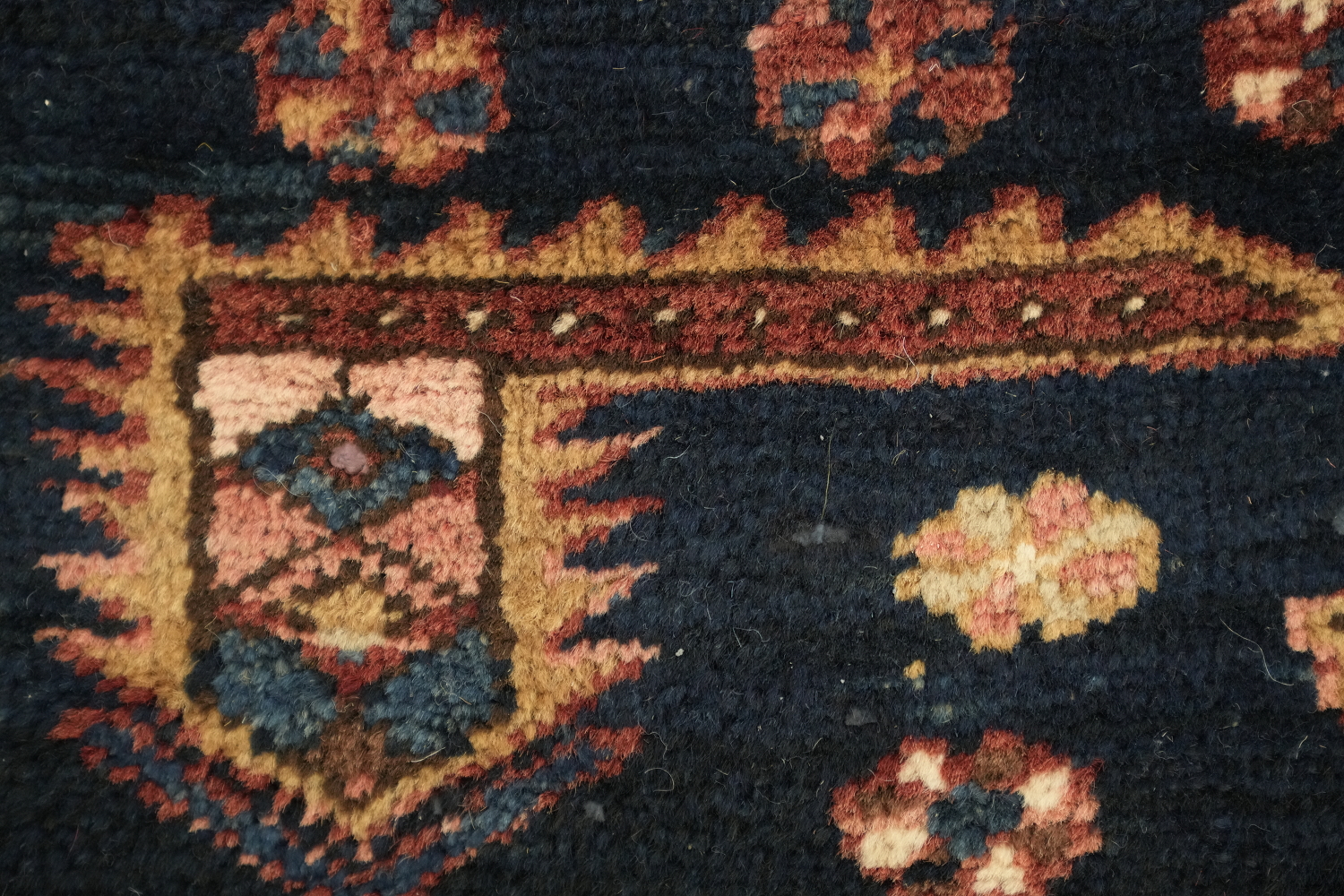 Navy Blue Meshkin Persian Runner Rug 4x10