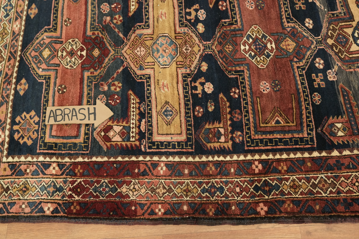 Navy Blue Meshkin Persian Runner Rug 4x10